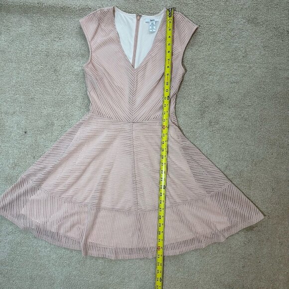 Bar lll Dress Women’s Small Pink A Line Cap Sleeve Circle Sheer Print Lined - Picture 8 of 12